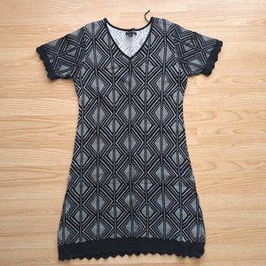 Gudrun Sjoden Short Sleeve Pattern Knit Dress, Size S